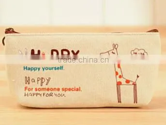 Lovely animal happy style pencil case for girls