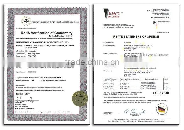 HOT selling CE & FCC approved dual band baofeng uv-5r