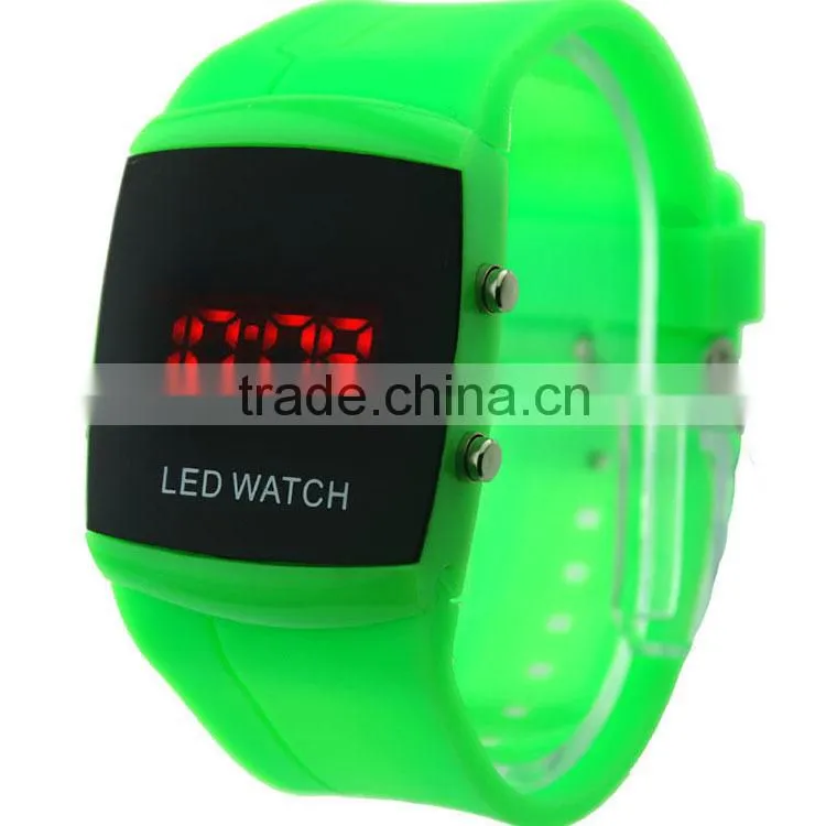 LED Silicone Rubber Band Digital New Fashion Color Storm change color watch mirror