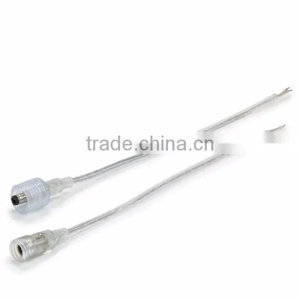 5.5*2.1mm Female & Male Transparent Waterproof DC Power Connector Wire Cable Cord For LED Strip