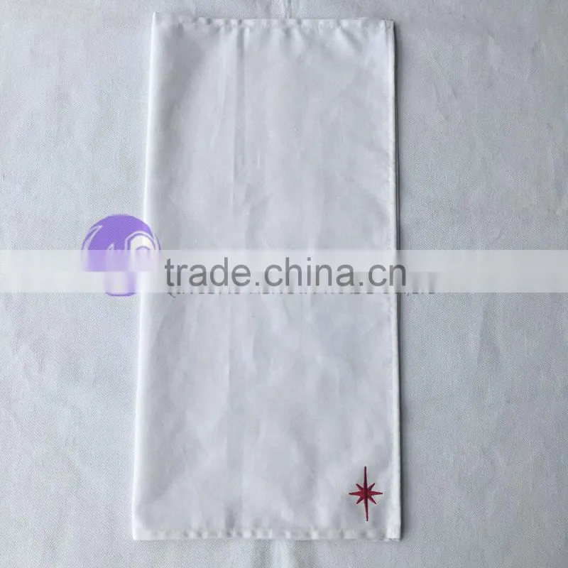 100% cotton fabric white embroidered dinner cocktail table napkin