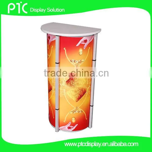 2 layer half round Folded advertising pop up twister tower banner