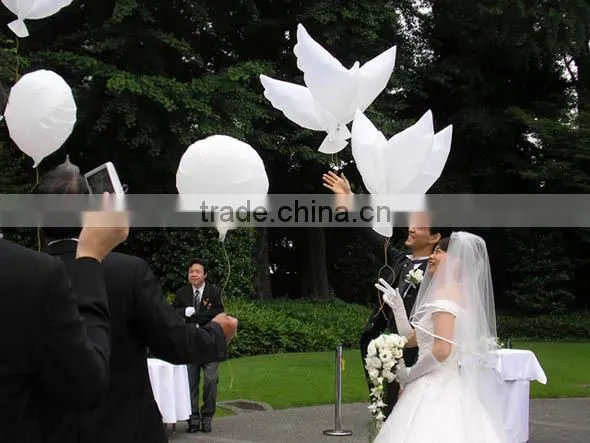 2016 Wedding Helium Inflatable Biodegradable White Dove Balloons For Wedding Decoration Doves Dhaped Bio Balloons