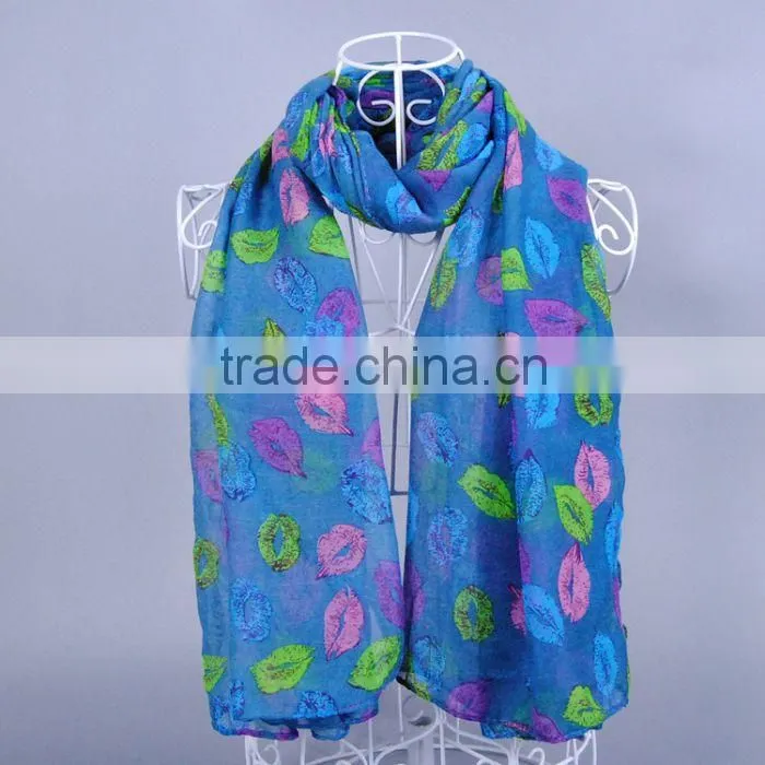 LIP Multicolor 100% Viscose Women Scarf Voile Scarves 180*90 Pashmina Muslim