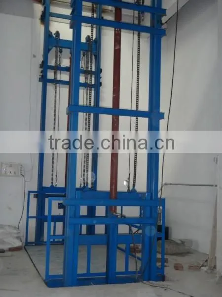 1ton Vertical Guide Rail Elevators Hydraulic Warehouse Cargo Lift