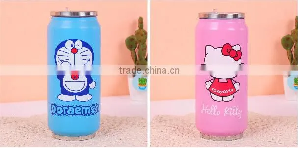 wholesale stainless steel vacuum flask zip-top bottle with straw