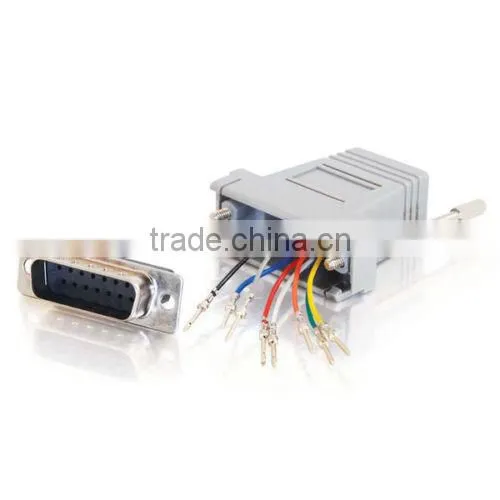 Beige DB 15 male to RJ45 Modular Adapter