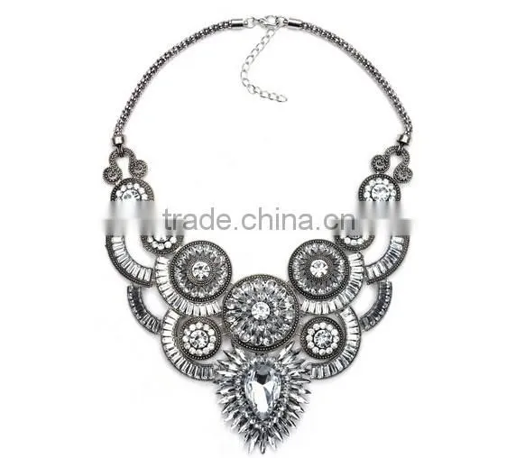 New Design Lady Bib Statement Multi Colours Crystal Luxury necklace Collar