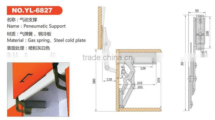 Top Quality Kitchen Cabinet Cupboard door Lift up Strut Lid Flap Stay Support