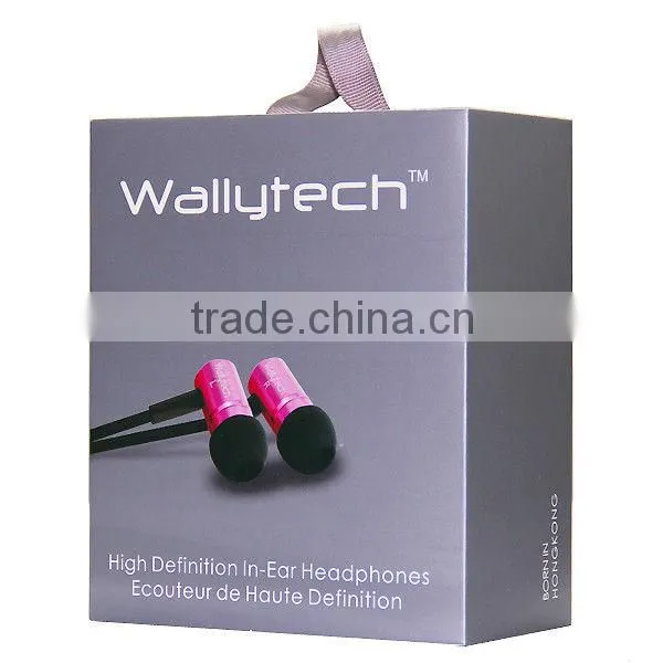 Wallytech High quality Metallic in-ear earphone For Samsung Galaxy S4 I9500 For iphone 5 With Mic