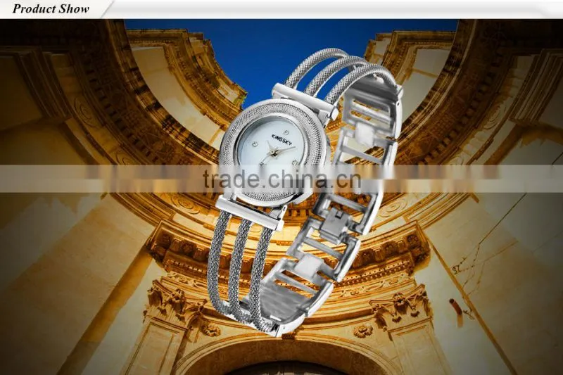 Fashion Brand Women Quartz Watches Silver Stainless Steel Unique Gift Design For Casual Ladies watches KY051