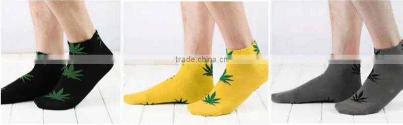 Fashion Colorful Leaves Custom Tube Ankle Socks