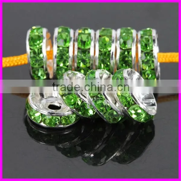 KJL-BD5174 Wholesale peridot Crystal rhinestone Wave white-K Spacer Beads Jewelry Accessories