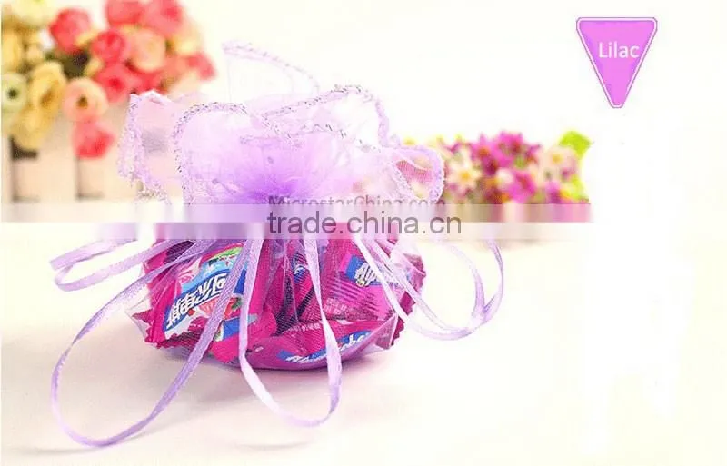 3 Sizes 100pcs Round Organza Gift Bag Small Drawstring Organza Bag Mini Wedding Favor
