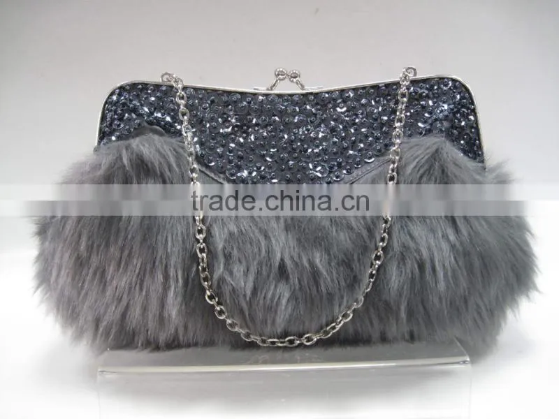 Ladies Winter fur fabric handbag for sale