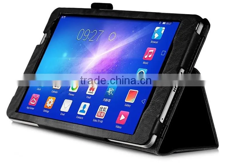 In store colorful handheld card slots fashion faux leather cover for Huawei M2 8 inch