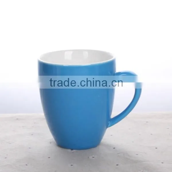 400ml 14oz Ceramic Big coffee mug tea cup solid color Fty directly sale