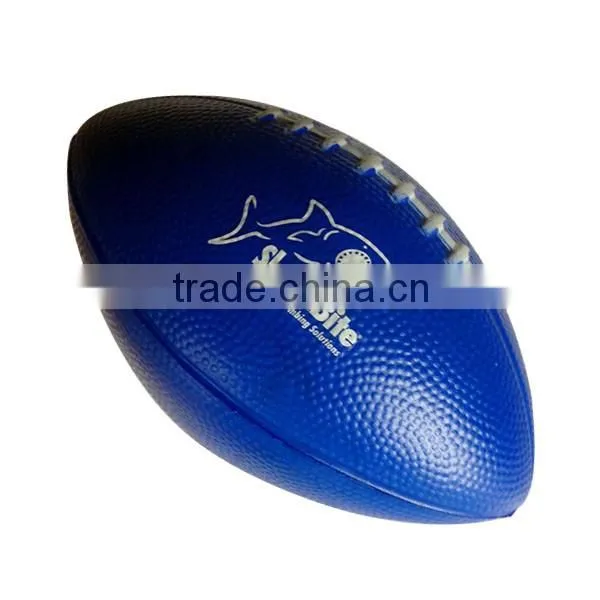 custom logo pu foam football rugby ball shape stress ball