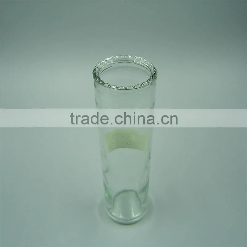 315ml Clear Straight Side Cylinder Glass Vase with Sawtooth Rim