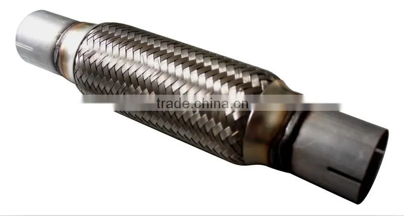 2``x8`` / 51mmx200mm stainless steel exhaust flexpipe with inter lock and nipple 2 cuts