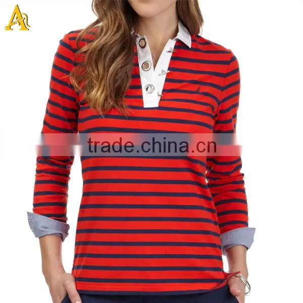 the fashion striped women's t shirt polo