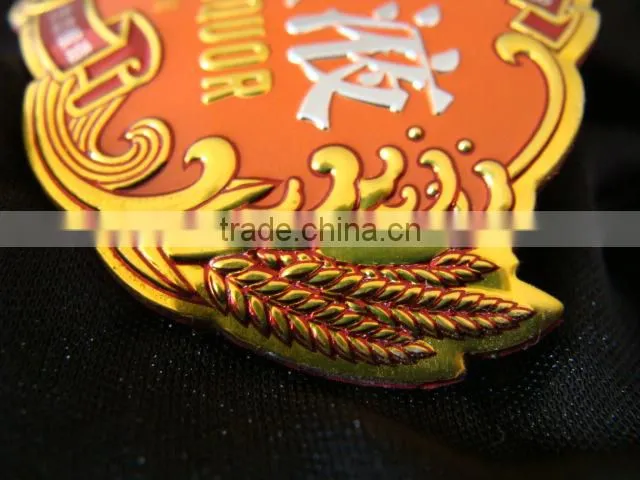High quality customized wine bottle metal label