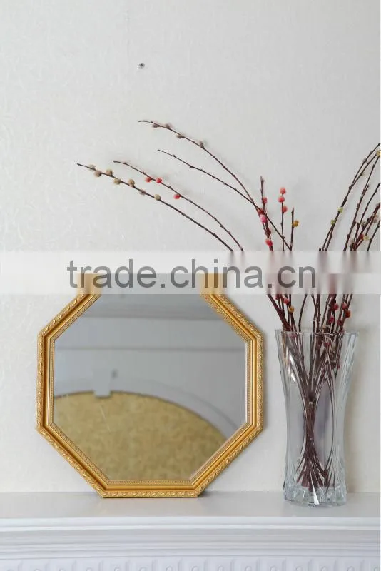 Octagonal golden embossed hanging wall mirrors wholesale