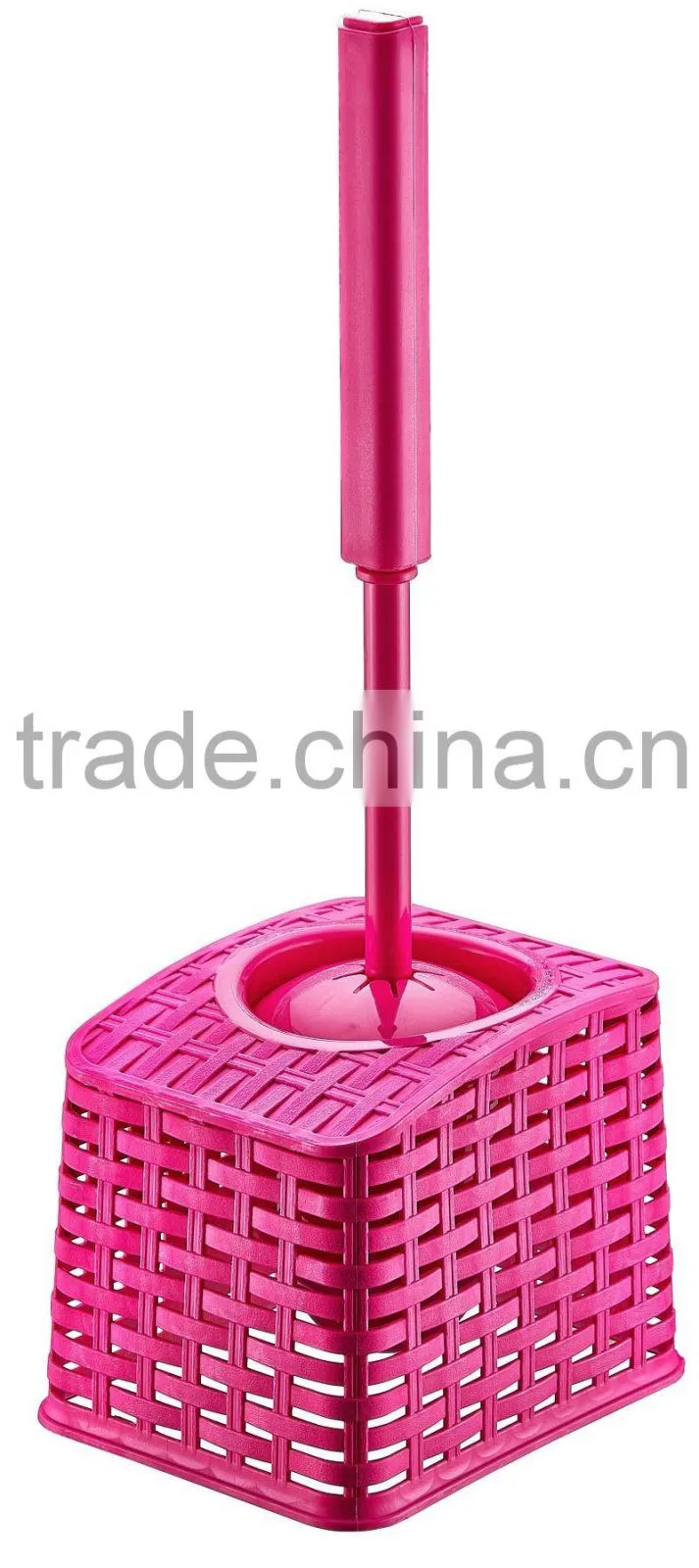 Rectangular shape bath toilet brush with plastic handle