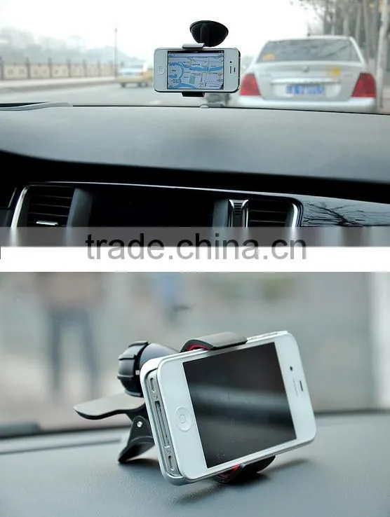 Hot selling mobile phone car holder, mini phone car holder with single clip