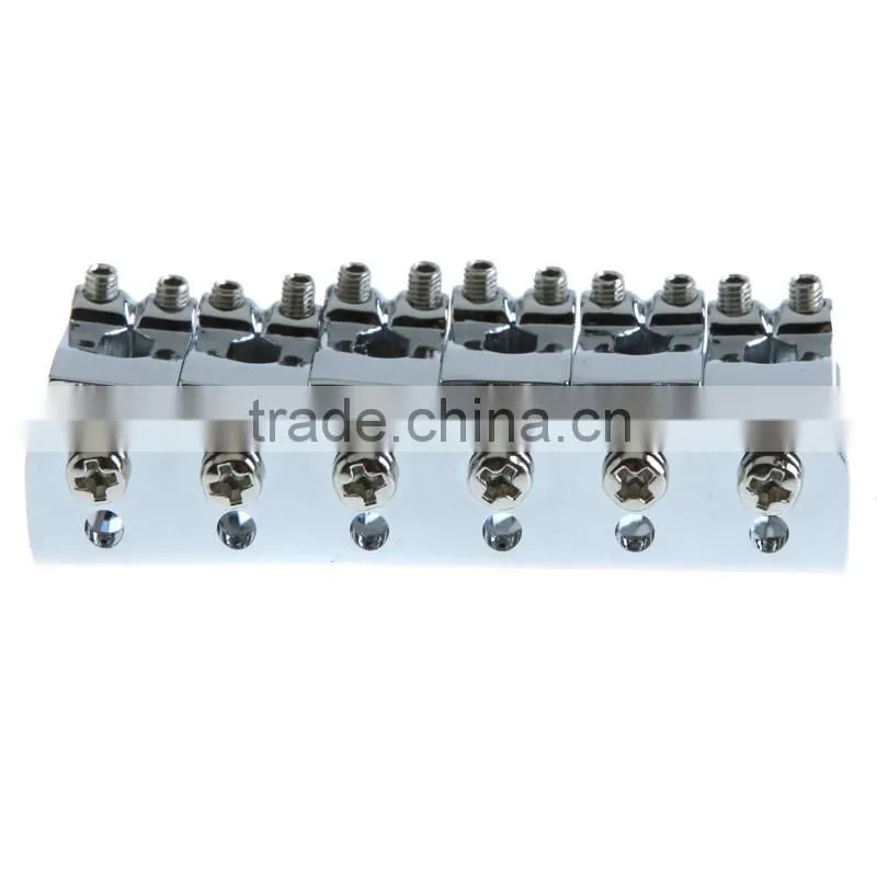 Guitar Parts 65mm Chrome 6 Strings Saddle Hardtail Bridge Top Load