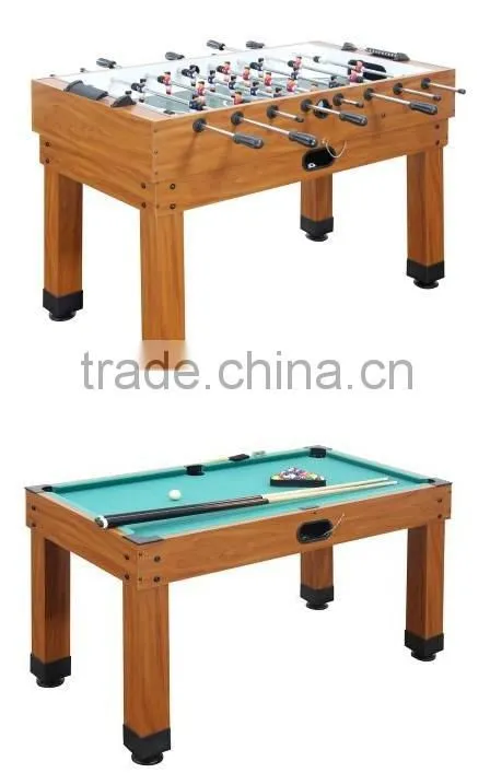 Factory promotion Classic stylish wooden 2 in 1 Soccer table, Billiard table.