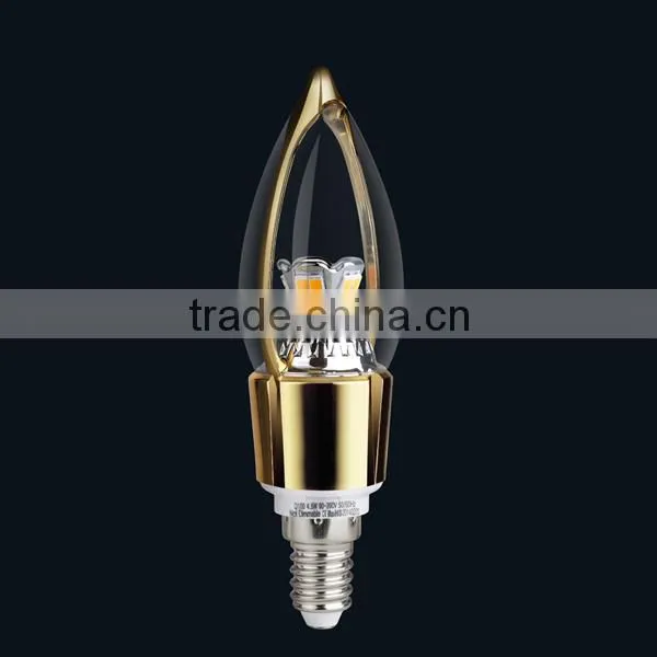 4W SMD LED (40W Equivalent) Clear Candle Light Bulb - Warm White