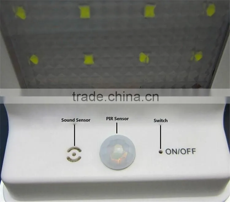 20 led panel texture lampshade 1800mah Ni-MH battery PIR sensor + Light control solar motion light
