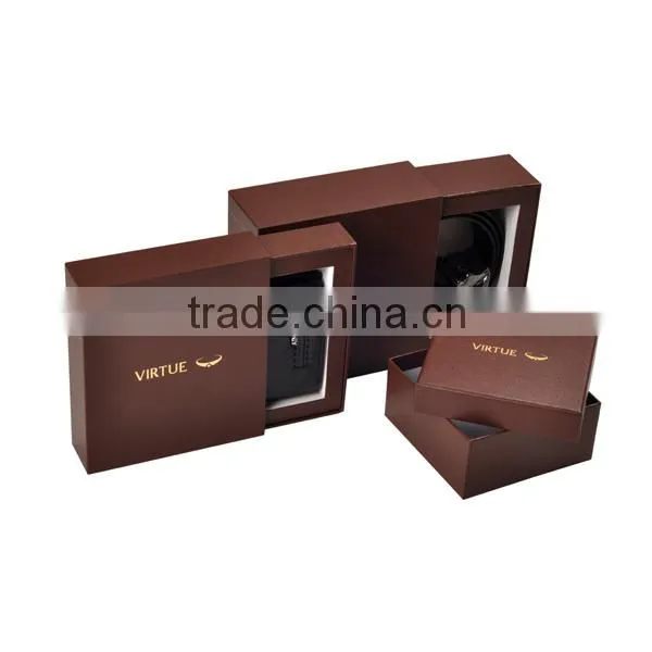Hot!!! Customized Made-in-China Mens Wallet Belt Paper Packaging Gift Box(ZDC13-103)