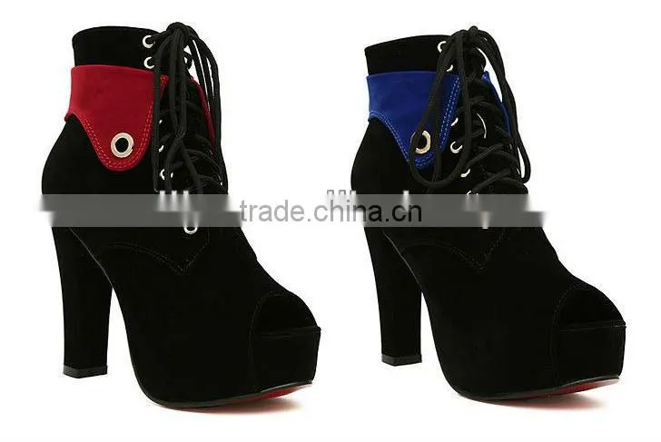 2016 Women Peep Toe Boots Ankle High Heeled Boot Sexy Women High Heel Boots PH2268