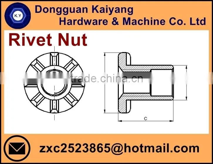 Insert Rivet Nuts for Wood Furniture Fastener and Hardware