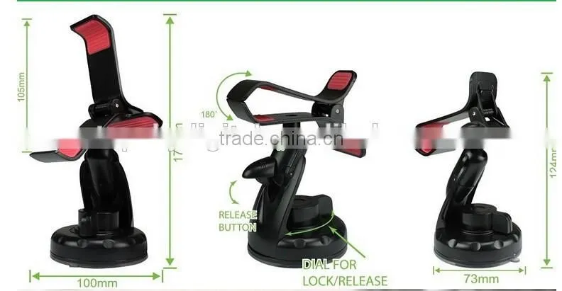 universal car mobile phone holder clipper design with sucker easy mount for all size of moble phone GPS PDA