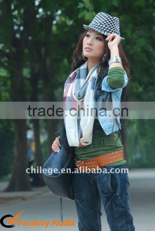 cashmere checked scarf shawl/wool checked scarf shawl