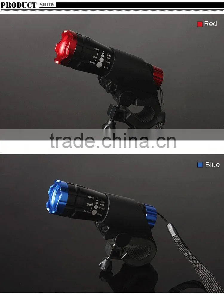 Waterproof bright bicycle led light zoomable powerful bike light easy to mount