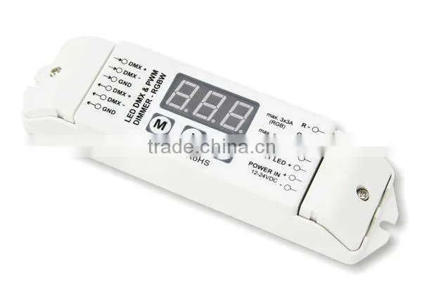 dc 12v-24v dmx decoder 4ch 512 dmx controller rgbw