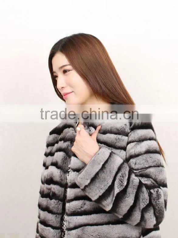 2015 fashion women winter genuine rabbit fur coat RC11