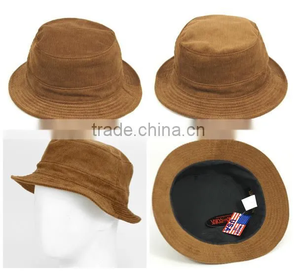 fresh bucket hats/cap khaki /brown blank custom corduroy bucket hat