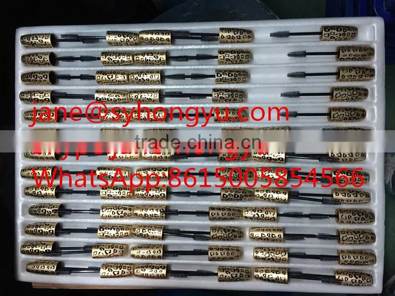 Black color Aluminum Empty Mascara Extrusion Oval Tube With Hollow Brush