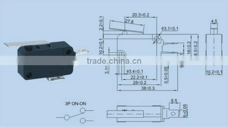 NO NC micro switch KW7-03-3