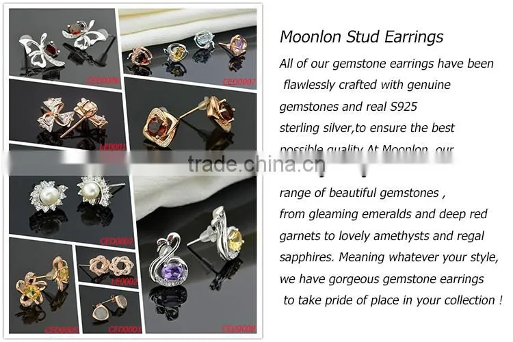 Fashion jewelry wholesale 925 sterling silver AAAAA cubic zirconia stud earring