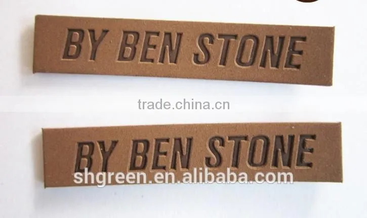 Men's garment black leather patch manufacturer
