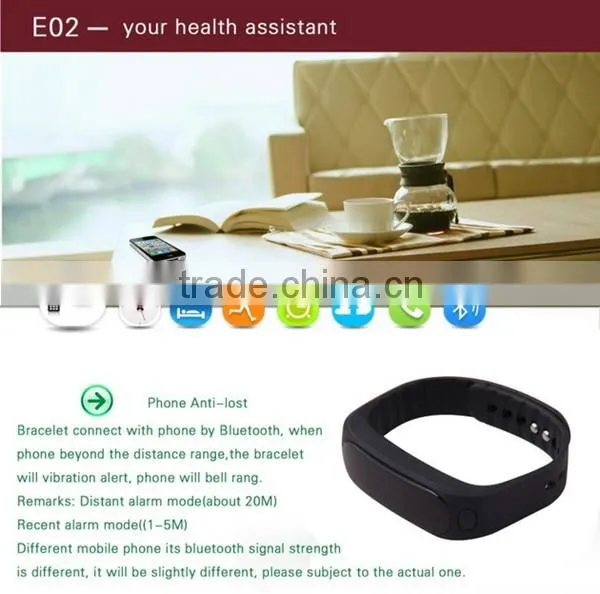 Digital 0.84" Bluetooth OLED Smart Bracelet E02 Fitness Tracker Wristband Smart Bracelet with Heart Rate Monitor