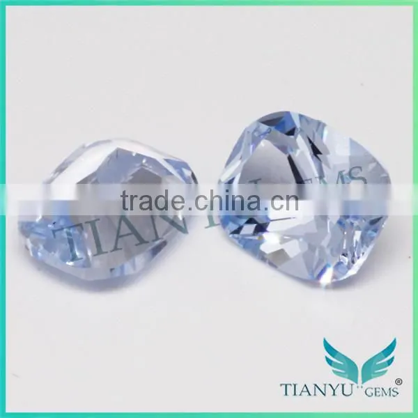 Wholesale loose gemstones 8x10mm sea blue color 104# cushion shape spinel gemstone semi precious stone