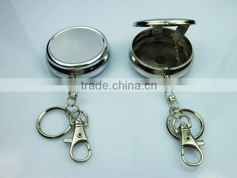 Mini Metal Ashtray, Portable Pocket Ashtray With Crystal