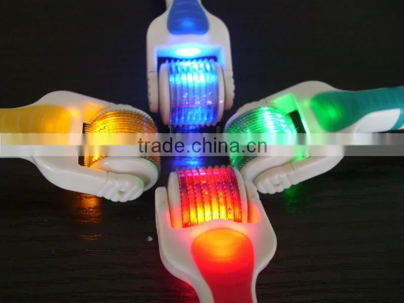 derma rolling system with Blue Red LED light